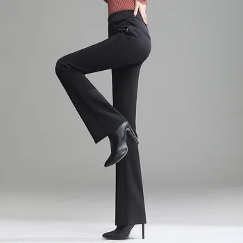 Pantaloni stil coreean Mare waisted Periat și Gros de sex Feminin Elasticitatea Slăbire Dimensiuni Mari Toamna și Iarna Cald Versatil