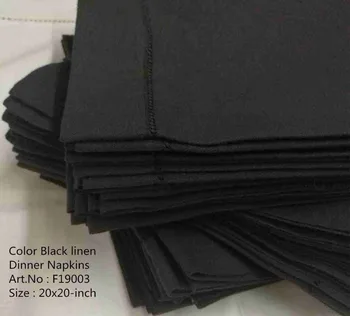 Set de 120 de Moda Servetele Batiste Culoare Negru Hemstitched Lenjerie Servetele de Masa/Cina Servetele Pentru petrecere 20x20-inch