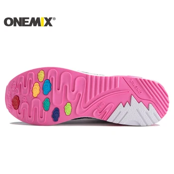 Onemix Femei Bomboane Pantofi de Funcționare Greutate de Lumină Textil Respirabil Pantofi Sport Femei Adidași Roz Pentru Pantofi de Mers pe jos în aer liber
