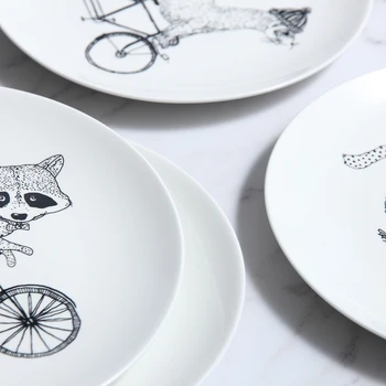 Ceramice de 8 Inch Desene animate Placa 4 Modele Disponibile fel de Mâncare Simplu Farfurii Portelan Feluri de mâncare Sushi placa de Tăiței de Orez Cină