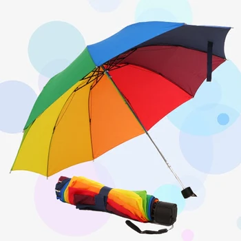 Pliere Umbrela Curcubeu Anti-UV Umbrelă de soare Compact rezistent la apa Femei de Mari dimensiuni Ploaie Umbrela Cadou de Afaceri Portabil, Rezistent la Vânt