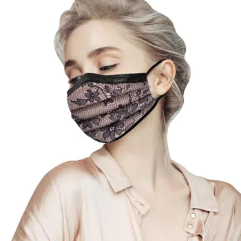 50/100buc Dantelă Floare de Imprimare Adult Moda de unica folosinta Masca Protectie cu Trei Strat Respirabil Gura Masca în aer liber Masque Masca