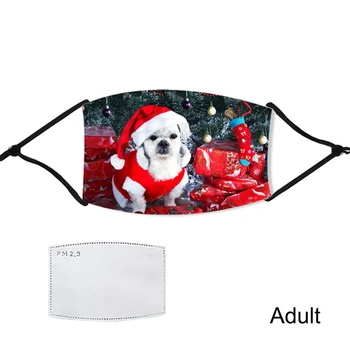 Crăciun Masca de Fata cu P. M2.5 Filtru Utilizarea de Familie de Crăciun Pisică Câine Masca de Gheață de Mătase Lavabile Masca de Fata Masca pentru Adulti/Copii