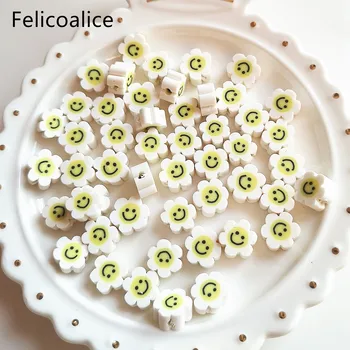 1000pcs 10mm Multicolor Smiley Forma de Floare Lut Polimeric, Margele Vrac Margele Rotunde pentru Fete pentru a Face Bijuterii DIY Colier Bratara
