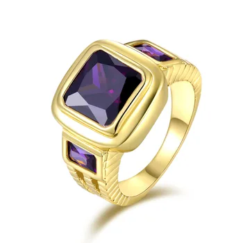 SuoHuan Dimensiune 8-12 Farmecul Masculin Mens Ring Violet Zirconiu Cz Piatra De Cristal De Aur Umplut Petrecere Trupa Mens De Moda Deget De Bijuterii Cadou