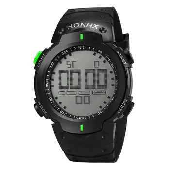 Moda Impermeabil Bărbați Băiat LCD Cronometru Digital Data de Cauciuc Sport Încheietura Ceas Rotund Caz Ceas de Înaltă Calitate Ceasuri Relogio