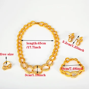 Dubai aur seturi de bijuterii Arabe Colier Bratara cercei inel de femei din Africa de mireasa, Cadou de nunta Etiopian collares bijuterii
