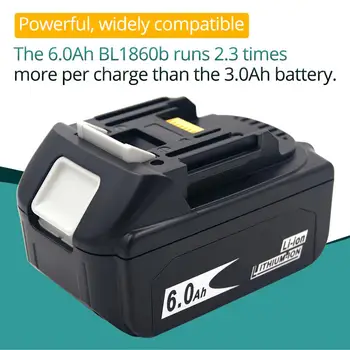 BL1860 18V 6A Li-ion Power Tools Baterie Reîncărcabilă pentru Makita BL1830 BL1840 BL1850 cu NOUL Single Echilibru Celulă de Protecție