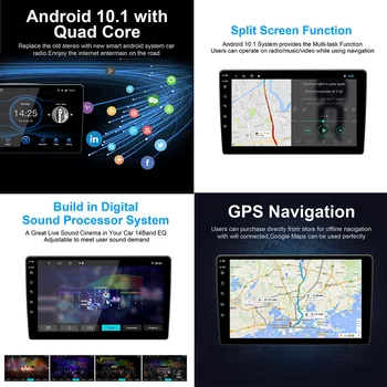 2G+32G 10 9 INCH Android 10.0 RDS GPS de Navigare Multimedia DVD Player Bluetooth WIFI MirrorLink OBD Universal Auto 2Din Radio FM