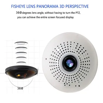 5MP 1080P camera ip de securitate wireless wifi bec lampa smart ip webcam de 360 de grade Ochi de pește 3D VR supraveghere acasă aparat de fotografiat panoramic