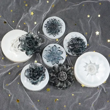 6 BUC Floare de Cristal Epoxidice Mucegai Silicon Pentru DIY Epoxidice UV Rășină din Plastic Manual de Flori Recipient Lucios, Lustruit