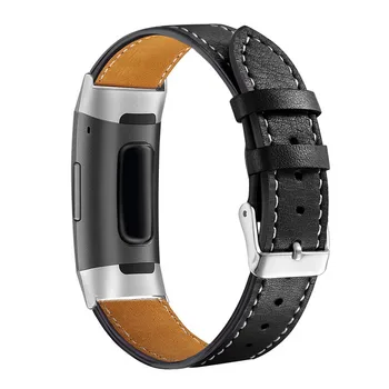 Piele De Înlocuire Benzi Pentru Fitbit Charge 3 Charge3 Curele De Banda Interschimbabile Smart Fitness Banda De Ceas Cu Rama De Inox