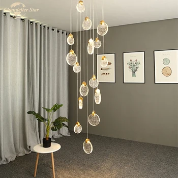Pandantiv Modern Lumini LED Iluminat Candelabru cu Cristale Nordic Racheta Lampă pentru Camera de zi Bucatarie Dormitor Living Room Decor