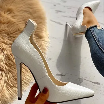 Femei Vara Pantofi cu Toc 2019 Noua Moda 10cm Solid cu Toc Subtire din Piele Doamnelor Pantofi de Afaceri a Subliniat Toe Pompe de Pantofi Office