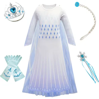 Fete Alb Elsa 2 Rochie Copii Snow Queen 2 Fantezie Costum De Printesa Pentru Copii Petrecere De Ziua Cosplay Elza Nou Haine De Vară