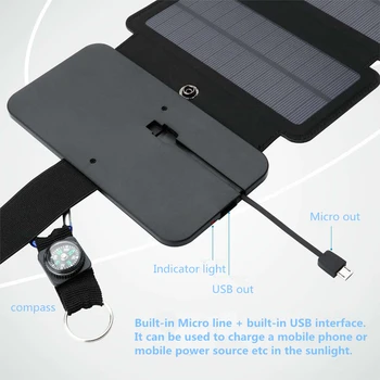 Mare powe16W 20W SunPower pliere Celule Solare Încărcător în aer liber 5V 2.1 a Iesire USB Dispozitive Portabile Panouri Solare pentru Încărcător de Telefon