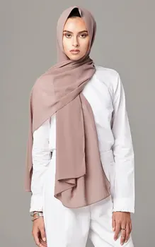 Simplu Balon De Sifon Hijab Esarfa Femei Musulmane Hijab Șal Lung Folie De Culoare Solidă Cap Eșarfă Headwraps Vălului Islamic Pashmina