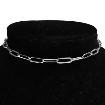 Din Oțel inoxidabil Clavicula Colierele Caseta Lanț Legat Coliere Scurte Gât Lanțuri pentru Femei Minimalist Cravată Colier Hot de Bijuterii