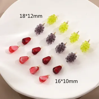 Personalizate de fructe distractiv rășină semințe de rodie verde violet de struguri pandantiv DIY bijuterii handmade cercei accesorii material 4buc