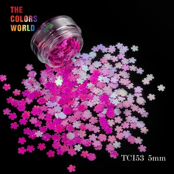Flori de Cires Sakura Forma Irizatii Perlate Sclipici 5MM Dimensiune Pentru Unghii Glitter Nail art decor DIY machiaj decora