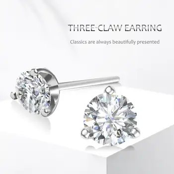 Szjinao Diamond Stud Cercei Argint 925 Unic Moissanite Cercei 1.2 ct D VVS1 Culoare Piatră prețioasă coreeană Bijuterii de Lux