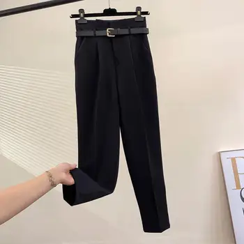 Wavsiyier Elastic Casual Largi Picior Stilul Streetwear Pantaloni Costum Coreeană 2020 Înaltă Talie Pantaloni Drepte Femei Toamna Pantaloni Solid