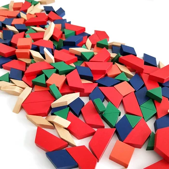 250Pcs Multicolor Puzzle-uri din Lemn Blocuri de Învățământ Copii mici Jucărie pentru Copii