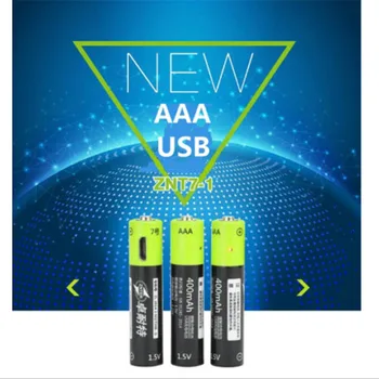 4buc/lot ZNTER 1.5 V AAA 400mah li-polymer li-ion baterie reîncărcabilă litiu baterie USB cu USB de încărcare linie