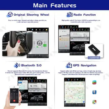 Tesla Ecran Android 9.0 Auto Multimedia Player Pentru Lexus GX400 GX460 2010-2018 de Navigare GPS Auto Audio stereo Radio unitatea de cap