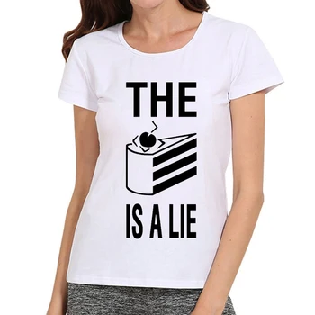 Femeile Tort Este O Minciună Tricou Fete Alb Culoare Tort Este O Minciună Logo-ul T Shirt Topuri Tricouri tricou Femeie de Stradă Amuzant Tricouri