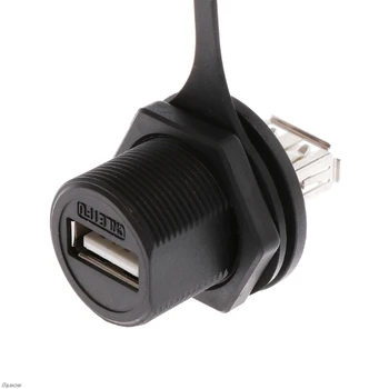 USB 2.0 de sex Feminin Panou Trece Conector Montare Plug Socket rezistent la apa IP67 Cu Capac Damom