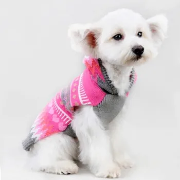 Noua Toamna/iarna Lână Câine de Companie Pulovere de Crăciun Fulg de nea Stil cu Capac pentru întreprinderile Mici și Mijlocii Haine de Câine Animal de casă Supplies (roz)