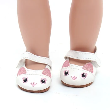 18 inch Fete pantofi papusa Drăguț pisica pantofi PU American nou-născuți încălțăminte jucării pentru Copii se potrivesc 43 cm baby dolls s147