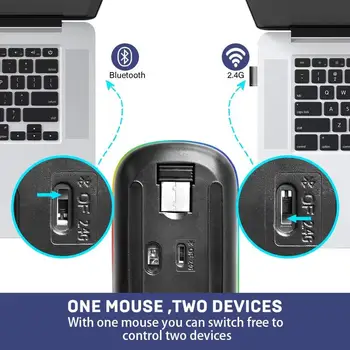 Mouse-ul fără fir Bluetooth RGB Reîncărcabilă Mouse-ul fără Fir pe Calculator Silent Mause LED cu iluminare din spate Ergonomic Mouse de Gaming Pentru PC Laptop