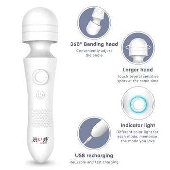 Vibratoare AV Baghetă Magică Vibrator Pentru Femei Clitorisul Stimulator Multi Viteze Adult Jucărie Sexuală Pentru Femei USB de Reincarcare Vibrator din Silicon