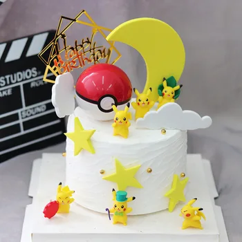 Pikachu Tort Consumabile Jucărie Ornamente Pokemon Petrecere Decorare Tort Personaj Anime Papusa Email Colecta Jucării Cadou Copil Copil Cadou