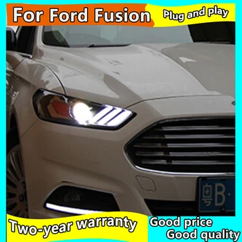 Styling auto pentru Ford Mondeo Fuziune Faruri 2013-2016 DRL Lentilă Fascicul Dublu pentru Mustang LED-uri Faruri HID Xenon bi xenon obiectiv