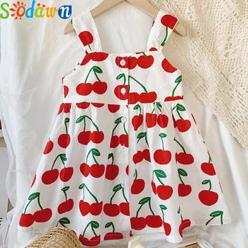 Sodawn Vara Fata Rochie de Copii Flori Imprimate Sundress Copilul Rochii pentru Copii Fete de Moda de Îmbrăcăminte