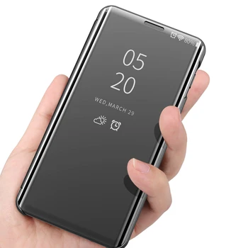 De lux Smart Mirror Flip Caz de Telefon Pentru Samsung GalaxyA9 stele A6 lite plus J8 2018 cazuri pentru Samsun A6 Plus Glossy acoperi simplu
