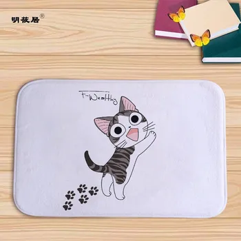 Decor acasă Desene animate Chi Dulce pisică acasă tipărite covoraș de baie covorase în bucătărie covor 40x60cm Flanel DoormatTapete de Pat Cameră