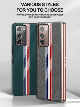 Pentru Samsung Galaxy Z Fold 2 5G Caz FAYAHA Acrilice Dungi Moda din Piele Capacul din Spate Pentru Samsung Galaxy Z 2 Ori Caz