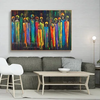 Artist talentat Mână-pictat de Înaltă Calitate, Culori Bogate Abstract Africane Cifre Pictură în Ulei Africa Neagră Femeie Cuțit de Pictură în Ulei