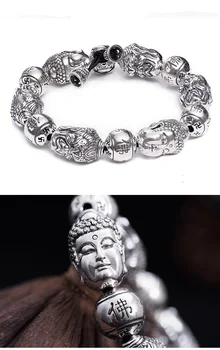 Mana 999 Argint Vairocana Buddha Brățară Tibetan Acalanatha Buddha Mala Brățară Noroc Brățară Budist Încheietura Mâinii Mala