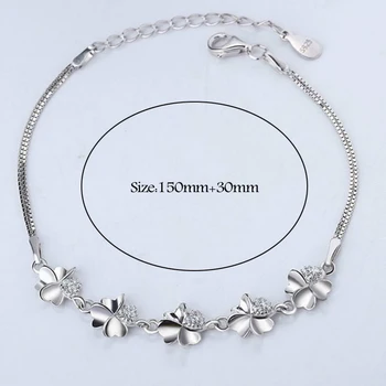 Argint 925 AAA Cubic Zirconia Bratari Pentru Femei Bijuterii Fine Petrecere la Modă Clover Brățară 2020