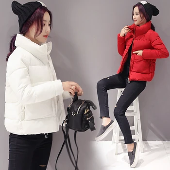 2020 Sacou Femei de Moda de Iarnă Cald Gros Solid Scurt Stil de Bumbac căptușit Parka Coat Stand Guler XL XXL