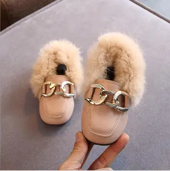 Nouă Fete Pantofi De Piele Cu Bumbac Gros De Moda Cald Moale Copii Pantofi De Zăpadă Copii Mocasini Pentru Copii Mici Fete Dimensiunea 21-30