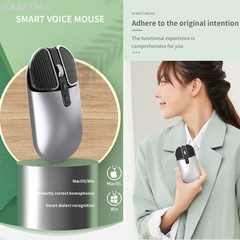 AI Voce Mouse-ul fără Fir Tastare Vocală și Traducerea Mini Mouse-ul Ergonomic Optice USB 2.4 Ghz fără zgomot Șoareci cu Sisteme Duale