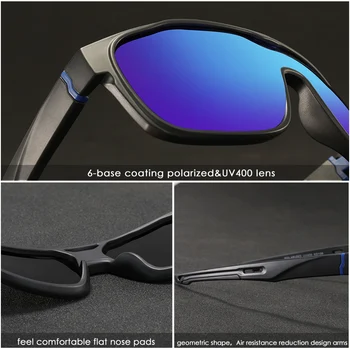 KDEAM-O singură Bucată Forma Polarizat ochelari de Soare Barbati Sport Scut Ochelari Supradimensionate Reduce vânt Conceput Cadru