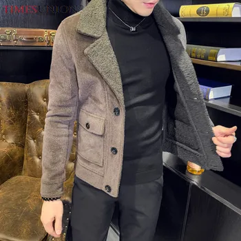 Stil Britanic Haina De Iarna Pentru Bărbați De Lână Sacou Gros Coreean Casual Sociale Palton De Înaltă Calitate Canadiană Jachete Barbati