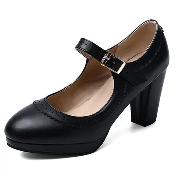 Lloprost ke 6 Culoare Femei Pompe de Primăvară de Moda Noua Volane Pantofi cu Toc Femei Rotund Toe Casual Platforma de Partid Încălțăminte 32-48